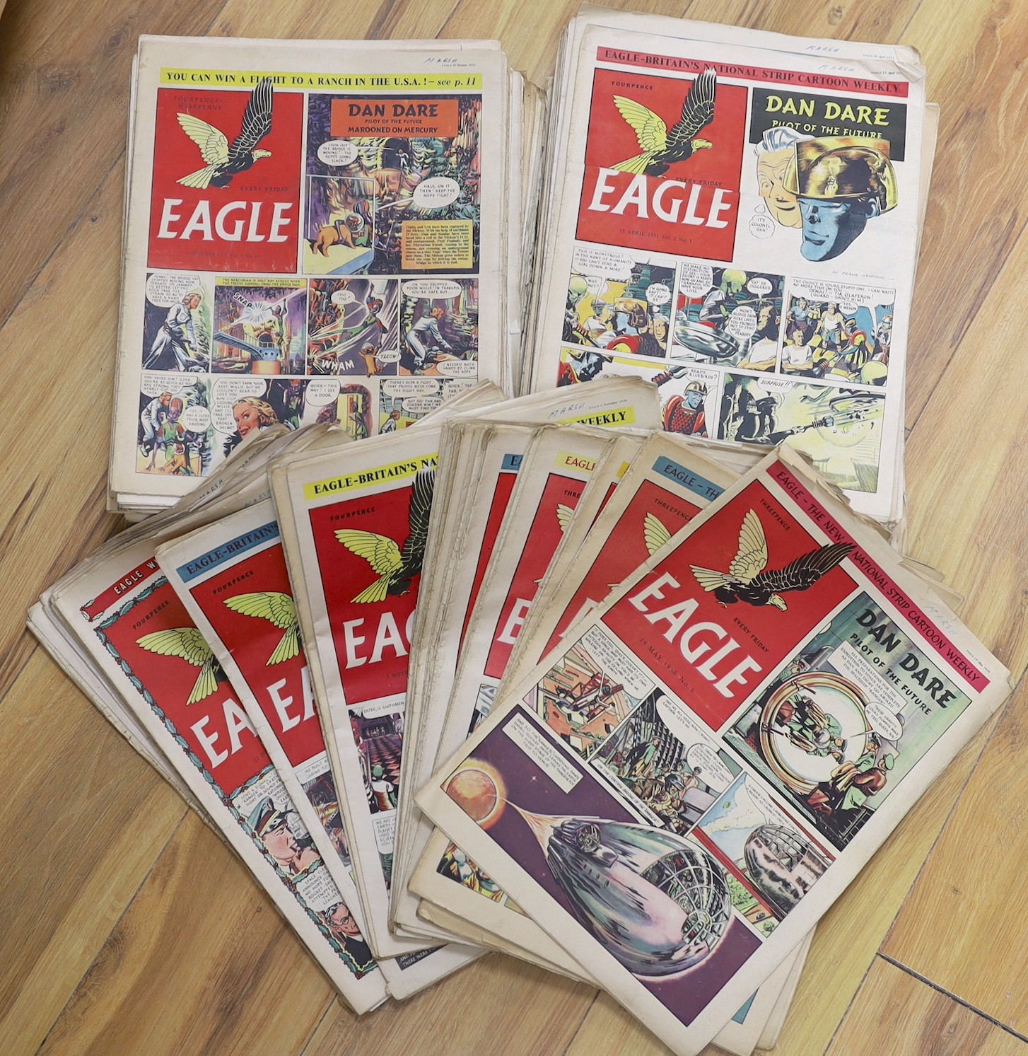 Eagle Comics, from Vol. 1, no. 6, May 1950, to Vol. 5, 1954, a near-complete run